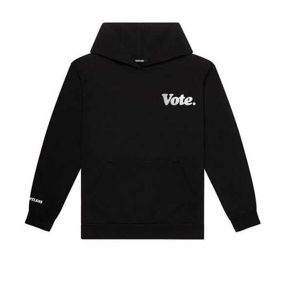 Talentless Women's Heavyweight Hoodie - Vote - Pitch Black - Picture 2 of 7